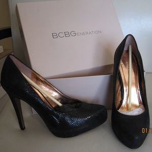 BCBG - Parade Black Embossed Snakeskin